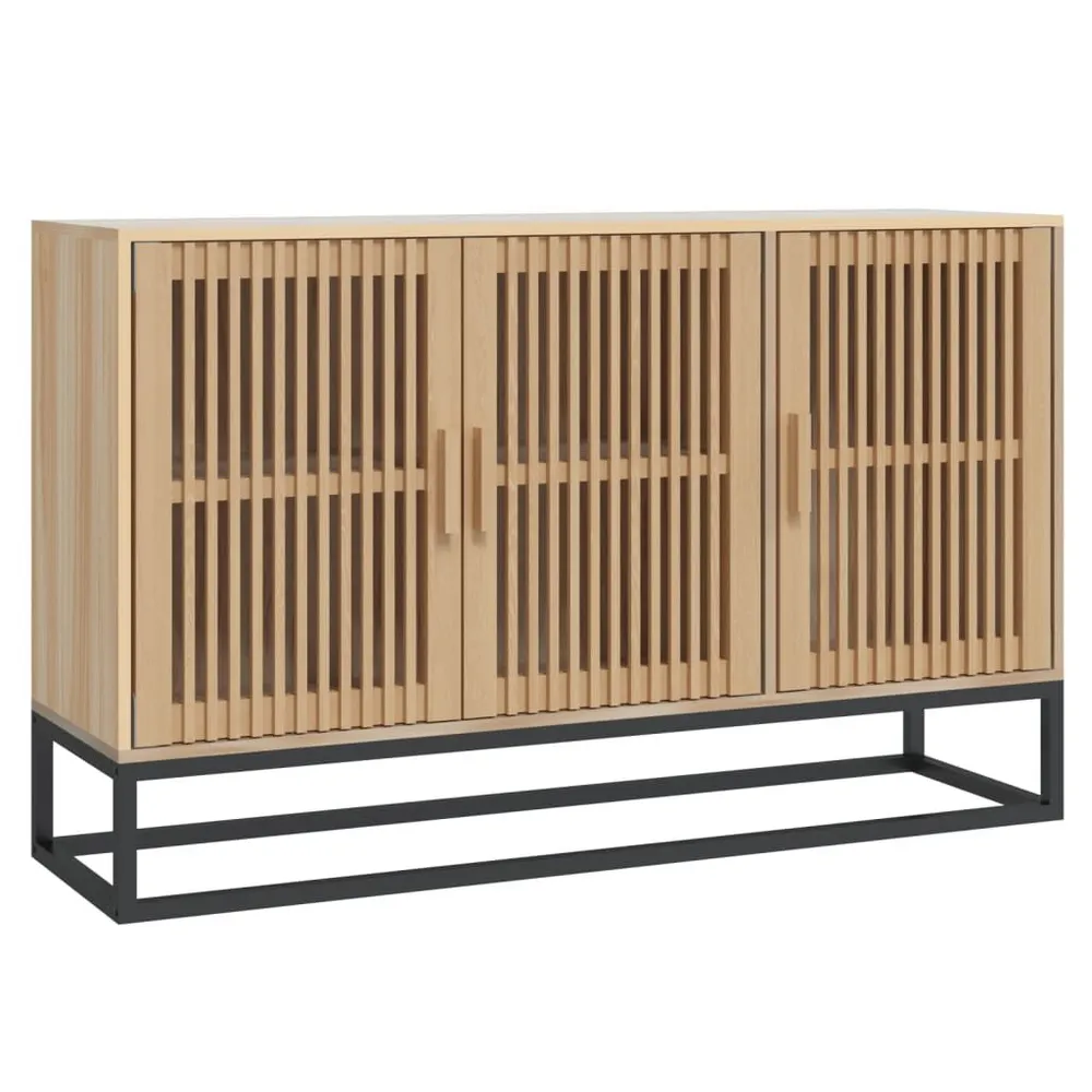 Credenza 105x30x65 cm Legno Multistrato con Piano Marmo Sintetico