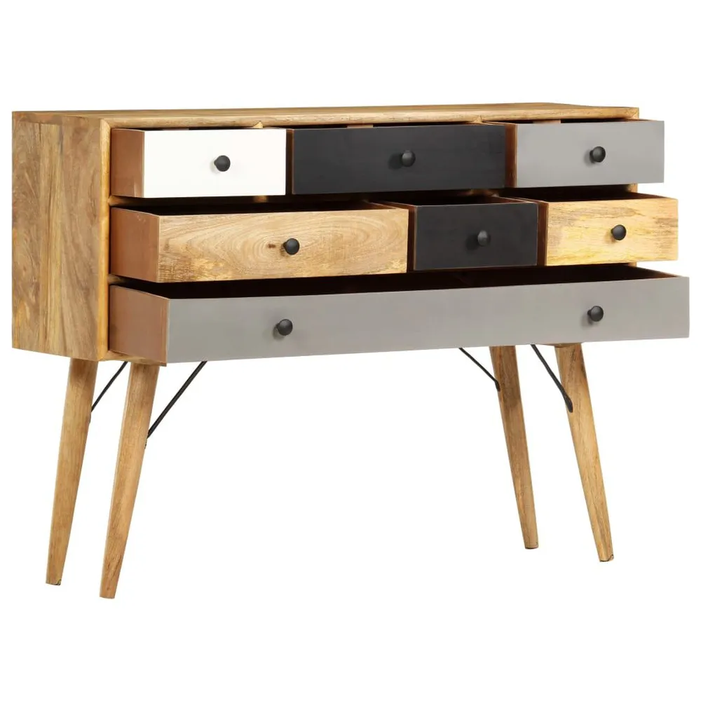 Credenza 110x30x82 cm Legno Massello di Mango