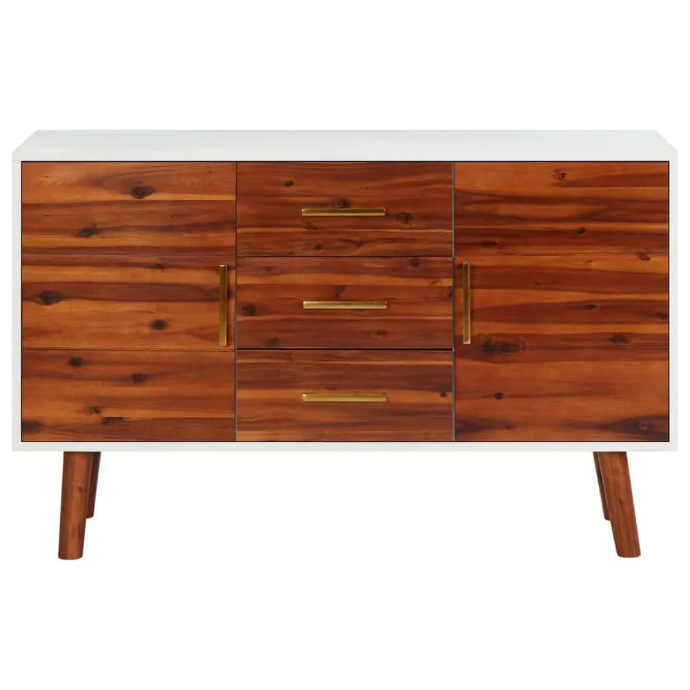 Credenza 110x35x70 cm Legno Massello di Acacia e MDF