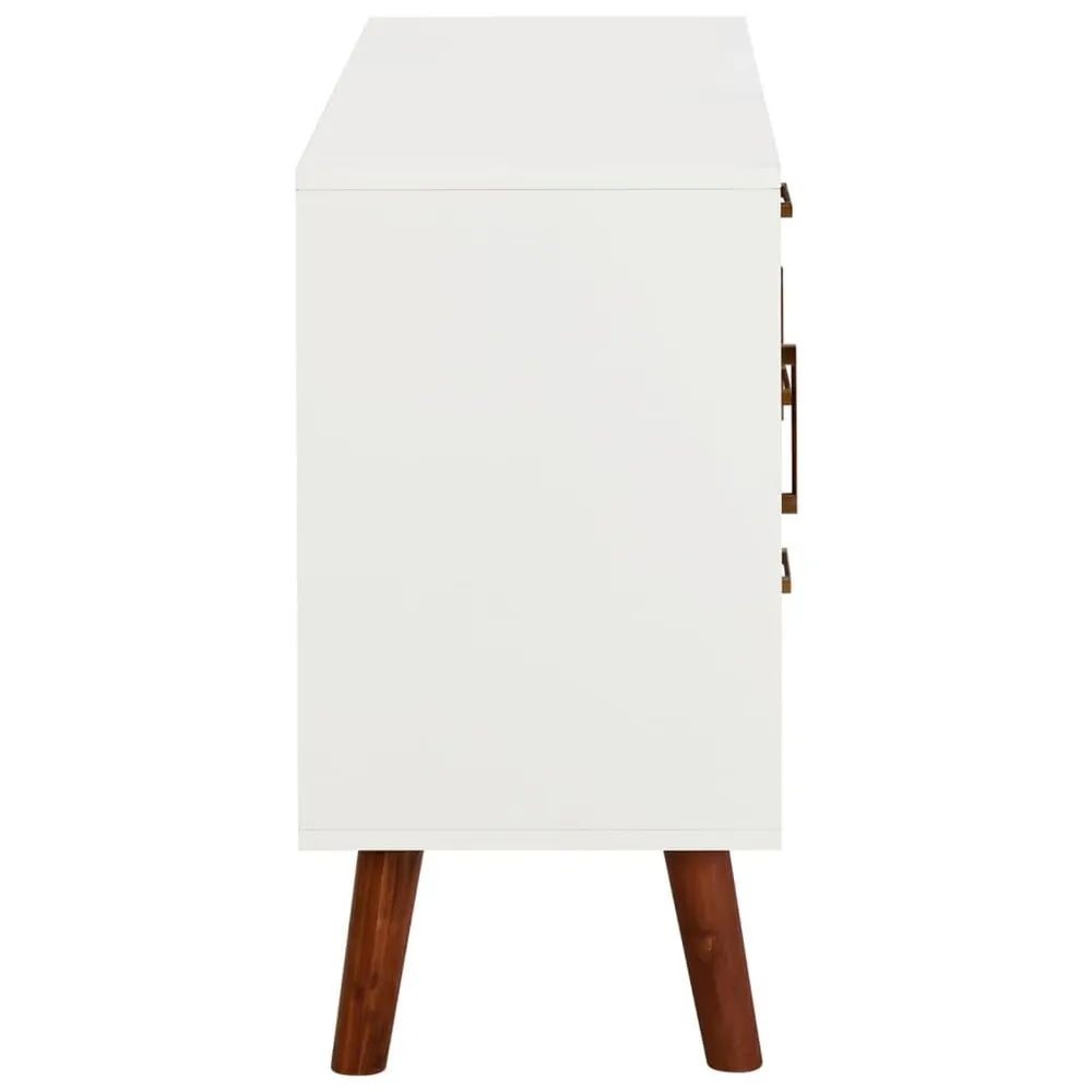 Credenza 110x35x70 cm Legno Massello di Acacia e MDF