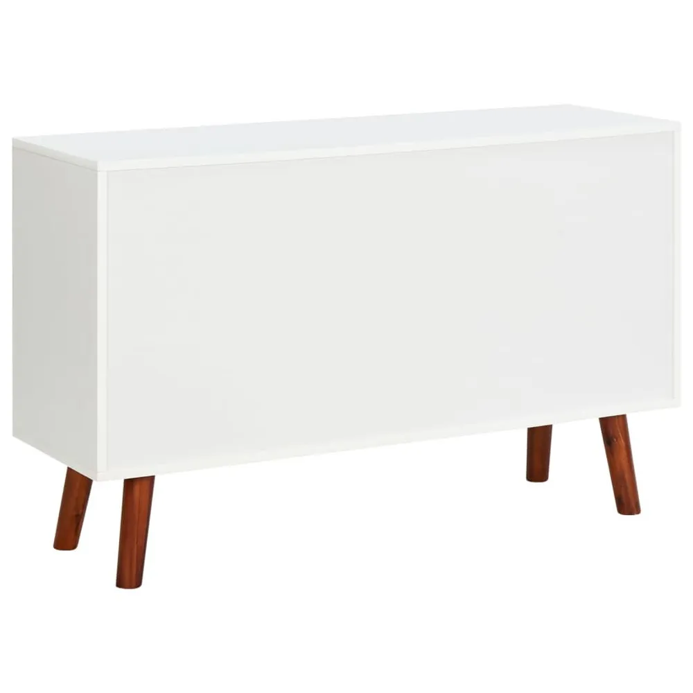Credenza 110x35x70 cm Legno Massello di Acacia e MDF