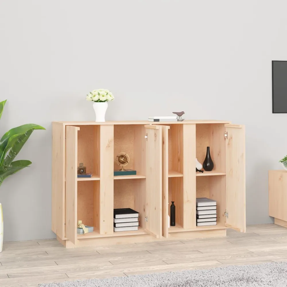 Credenza 120x35x80 cm Legno Massello di Pino