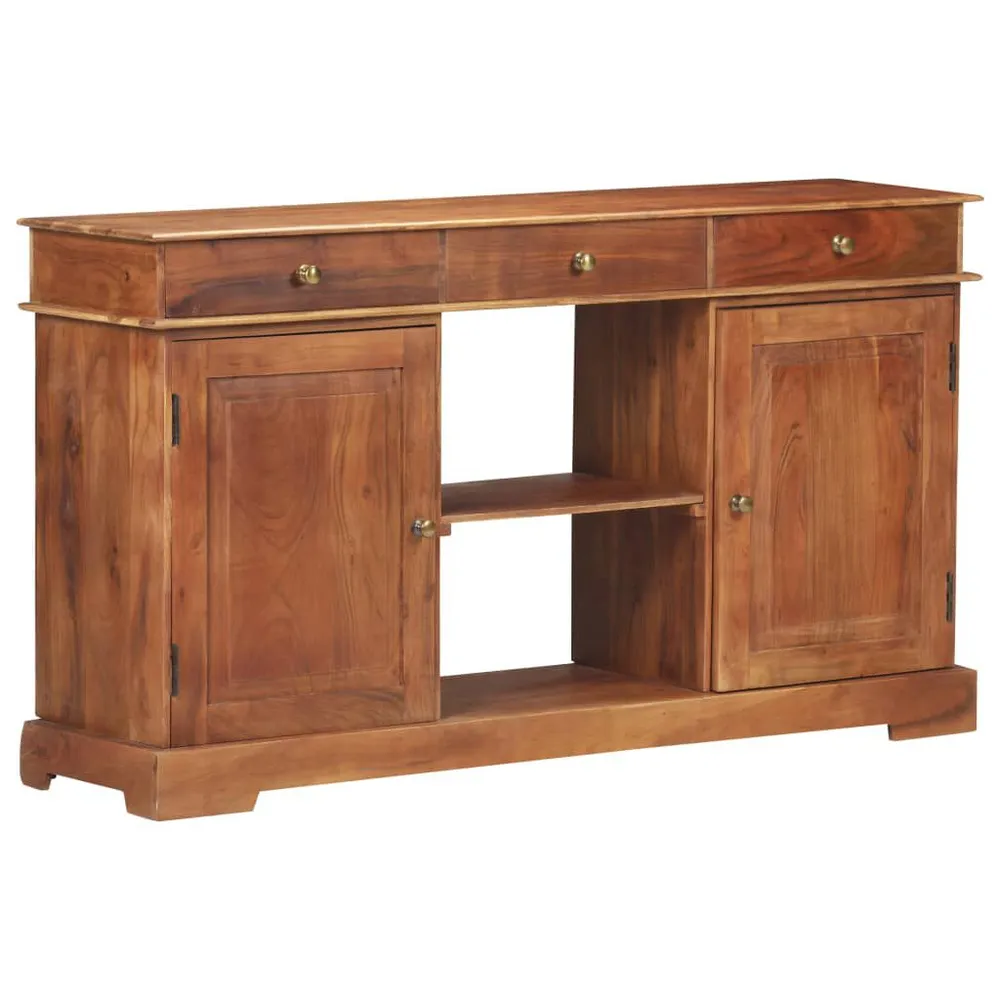 Credenza 135x35x75 cm Legno Massello di Acacia