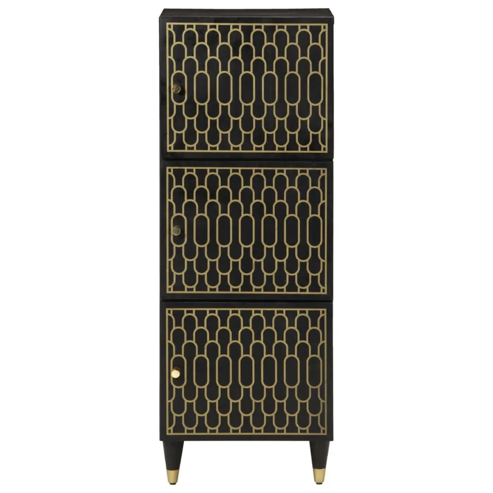 Credenza 40x33x110 cm Legno Massello di Mango Stile Rustico