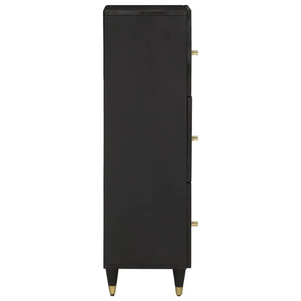 Credenza 40x33x110 cm Legno Massello di Mango Stile Rustico