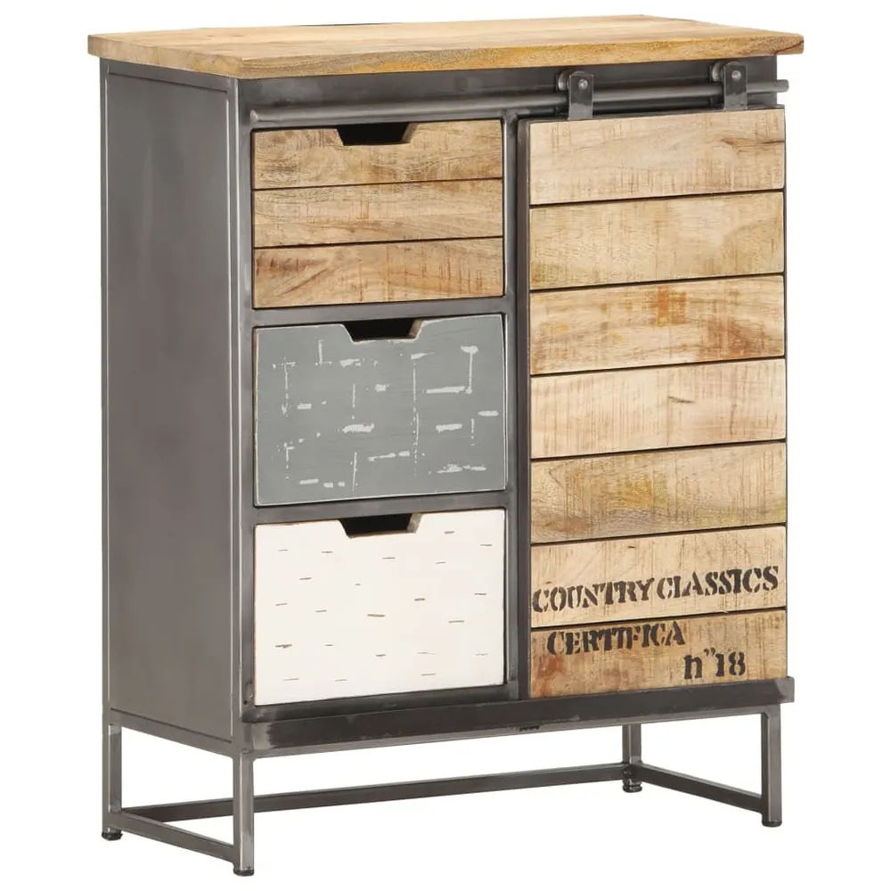 Credenza 60x30x70 cm Legno Massello di Mango per 6-8 Persone