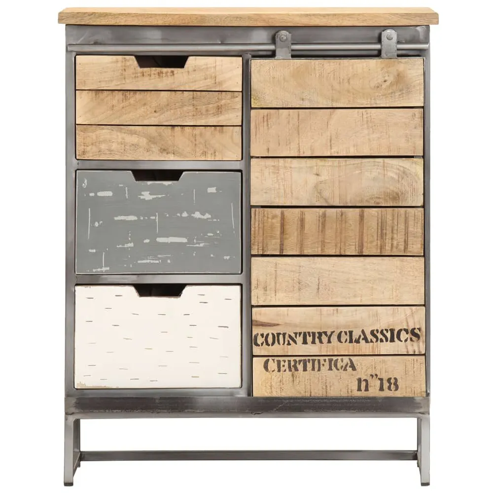 Credenza 60x30x70 cm Legno Massello di Mango per 6-8 Persone