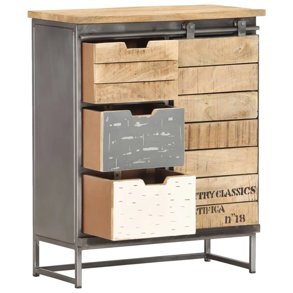 Credenza 60x30x70 cm Legno Massello di Mango per 6-8 Persone