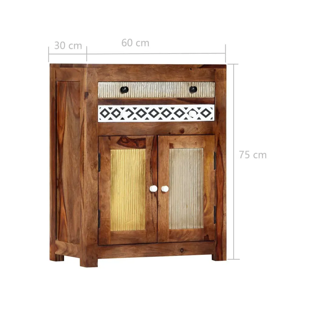Credenza 60x30x75 cm Legno Massello di Sheesham Facile Montaggio
