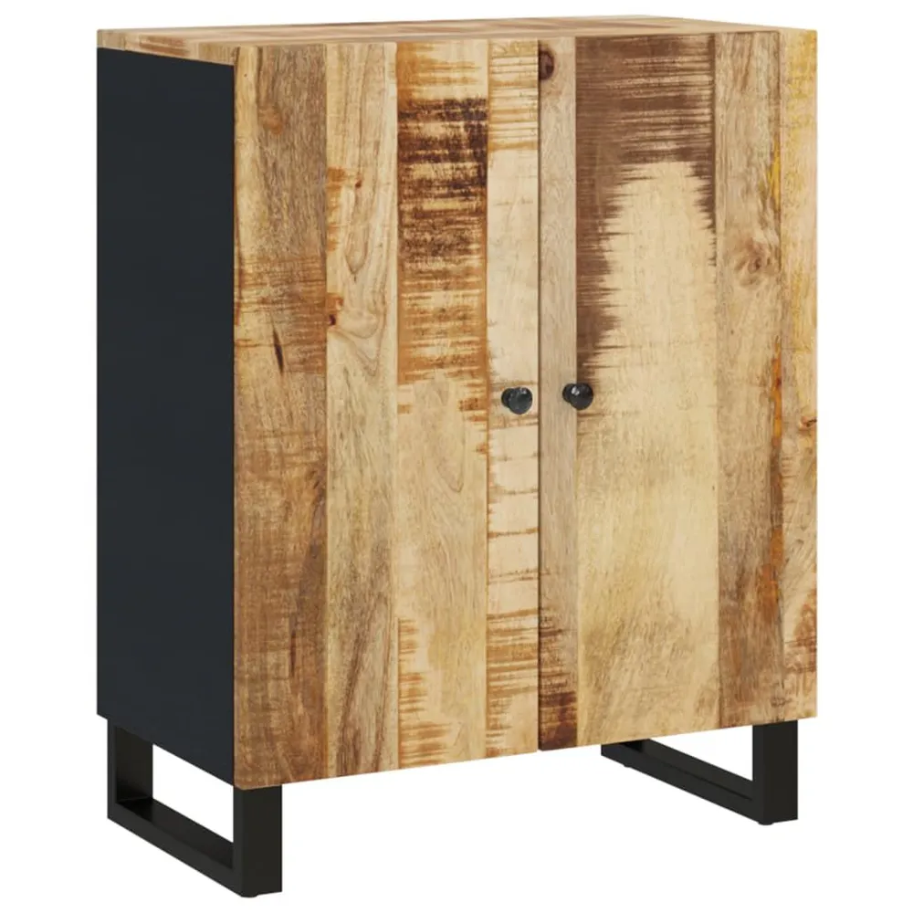 Credenza 60x33x75 cm Legno Massello di Mango Stile Rustico
