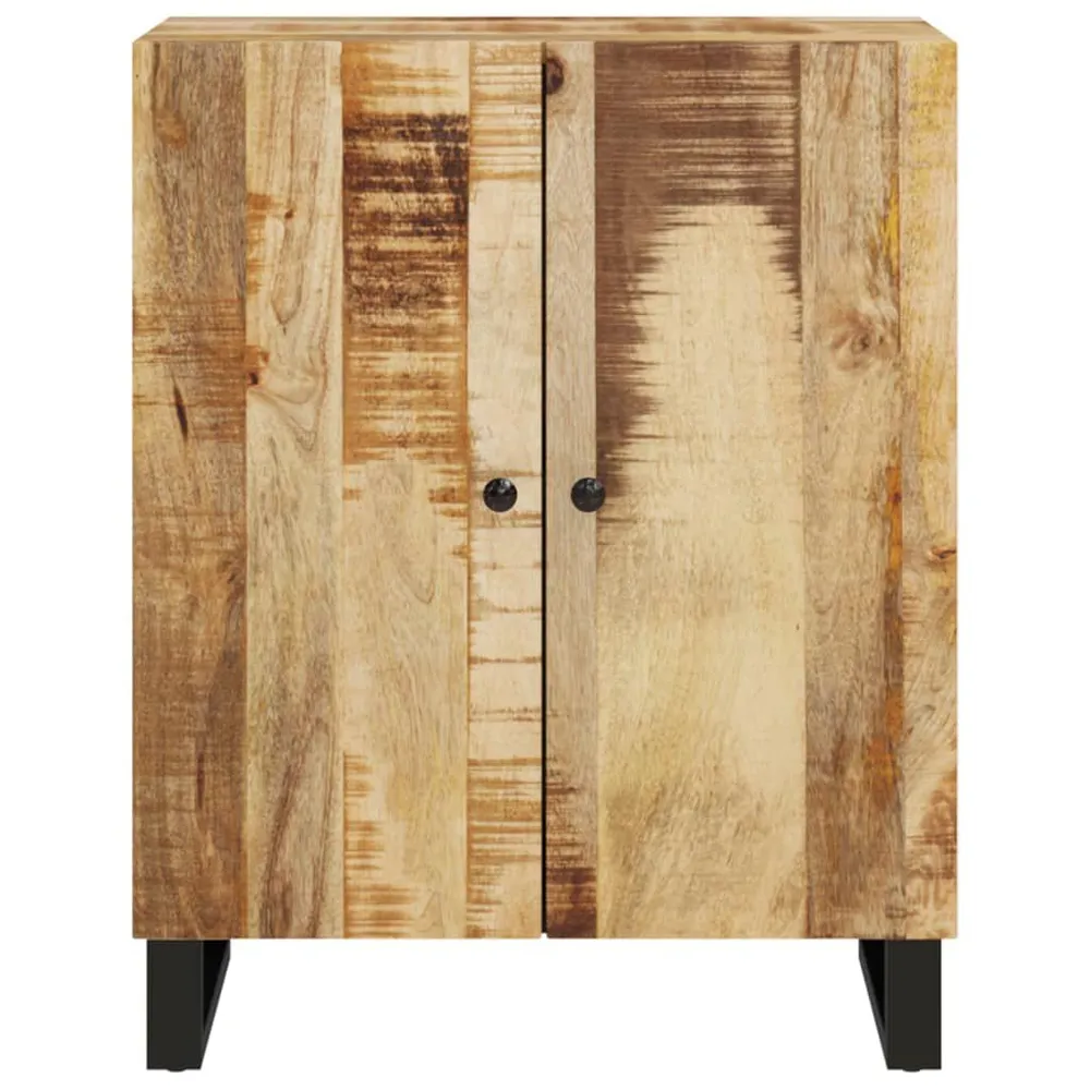 Credenza 60x33x75 cm Legno Massello di Mango Stile Rustico