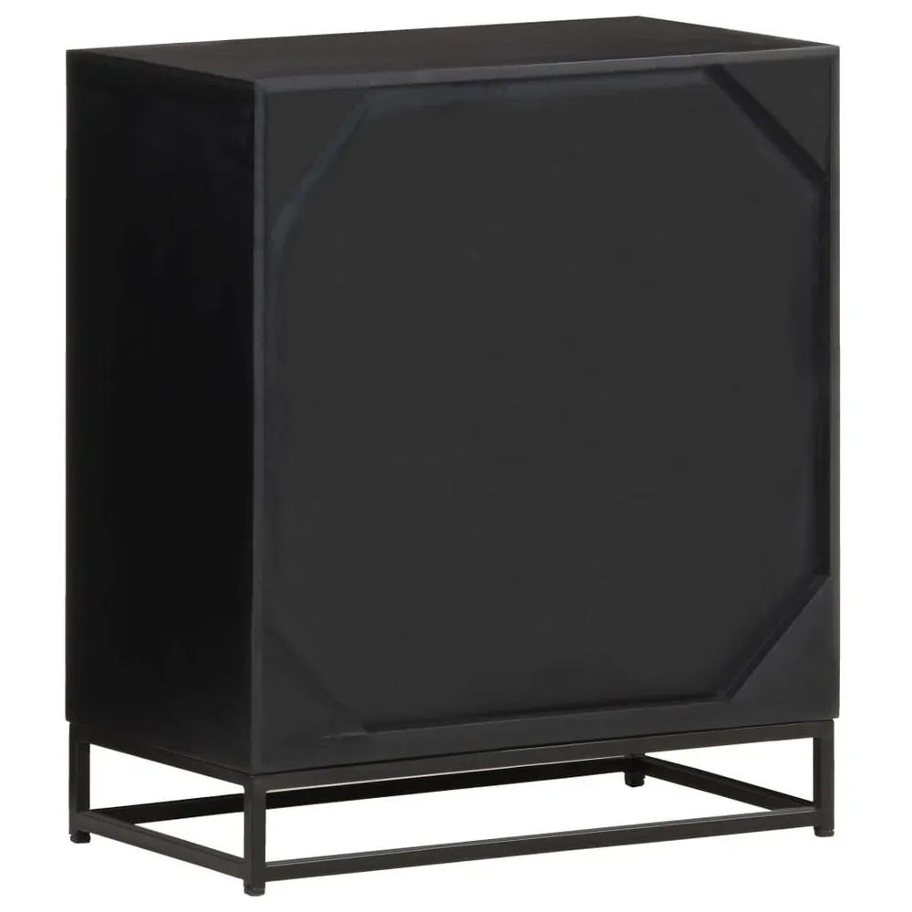 Credenza 60x35x70 cm Legno Massello di Mango con Piano Marmo Sintetico