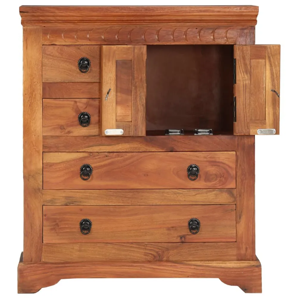 Credenza 62x30x75 cm Legno Massello di Acacia