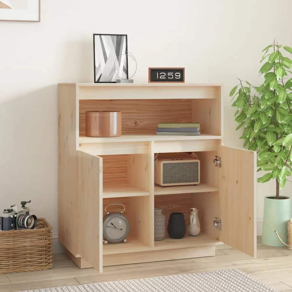 Credenza 70x34x80 cm Legno Massello di Pino