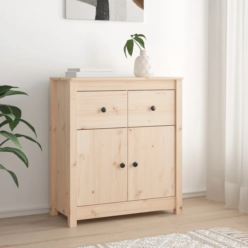 Credenza 70x35x80 cm Legno Massello di Pino
