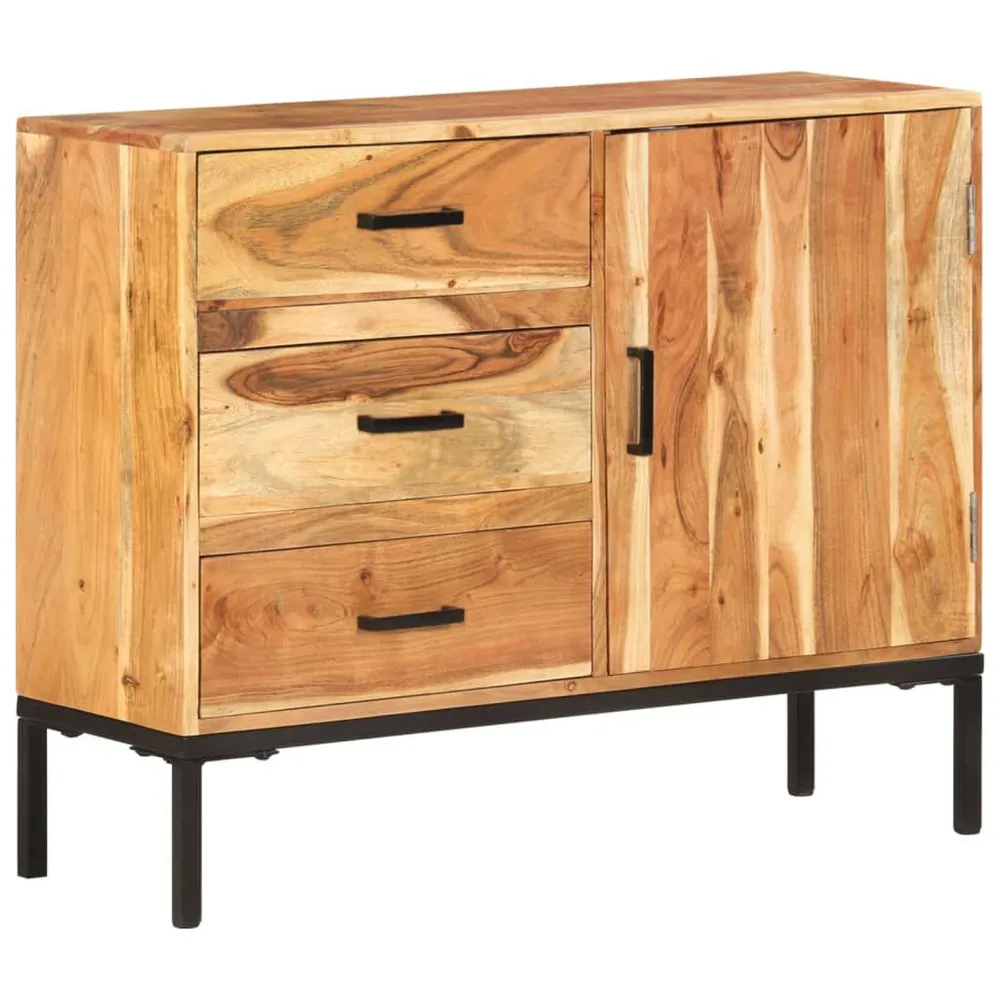 Credenza 88x30x73 cm Legno Massello di Acacia