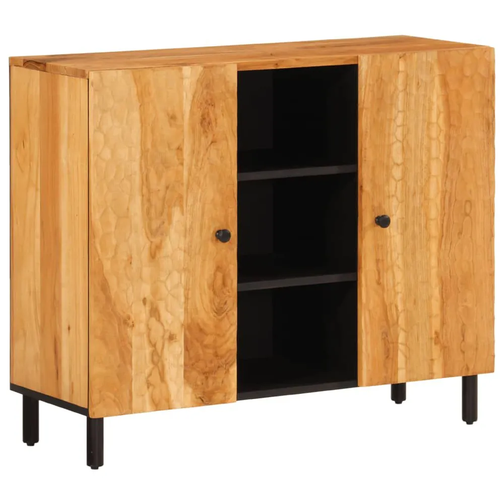 Credenza 90x33x75 cm Legno Massello di Acacia
