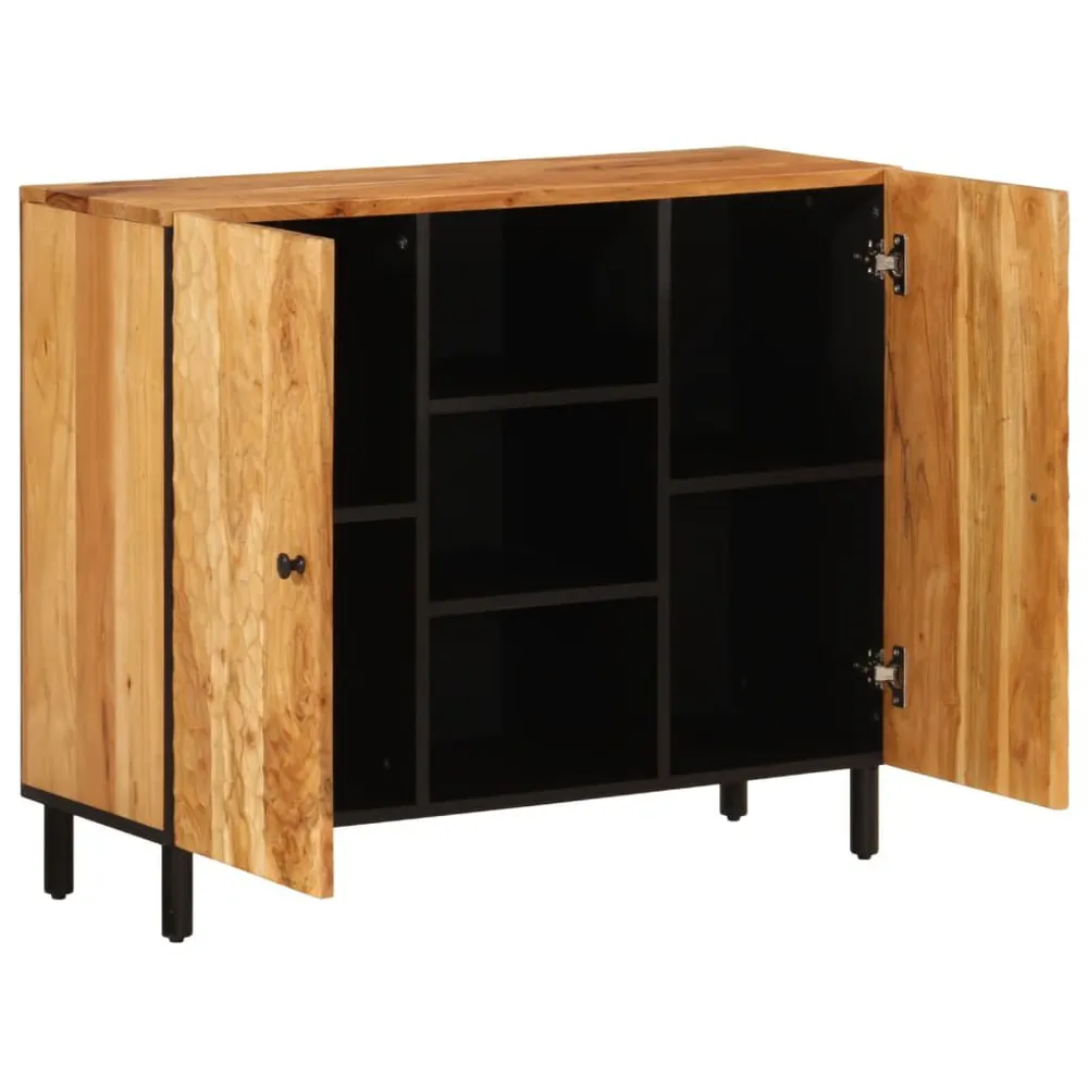 Credenza 90x33x75 cm Legno Massello di Acacia