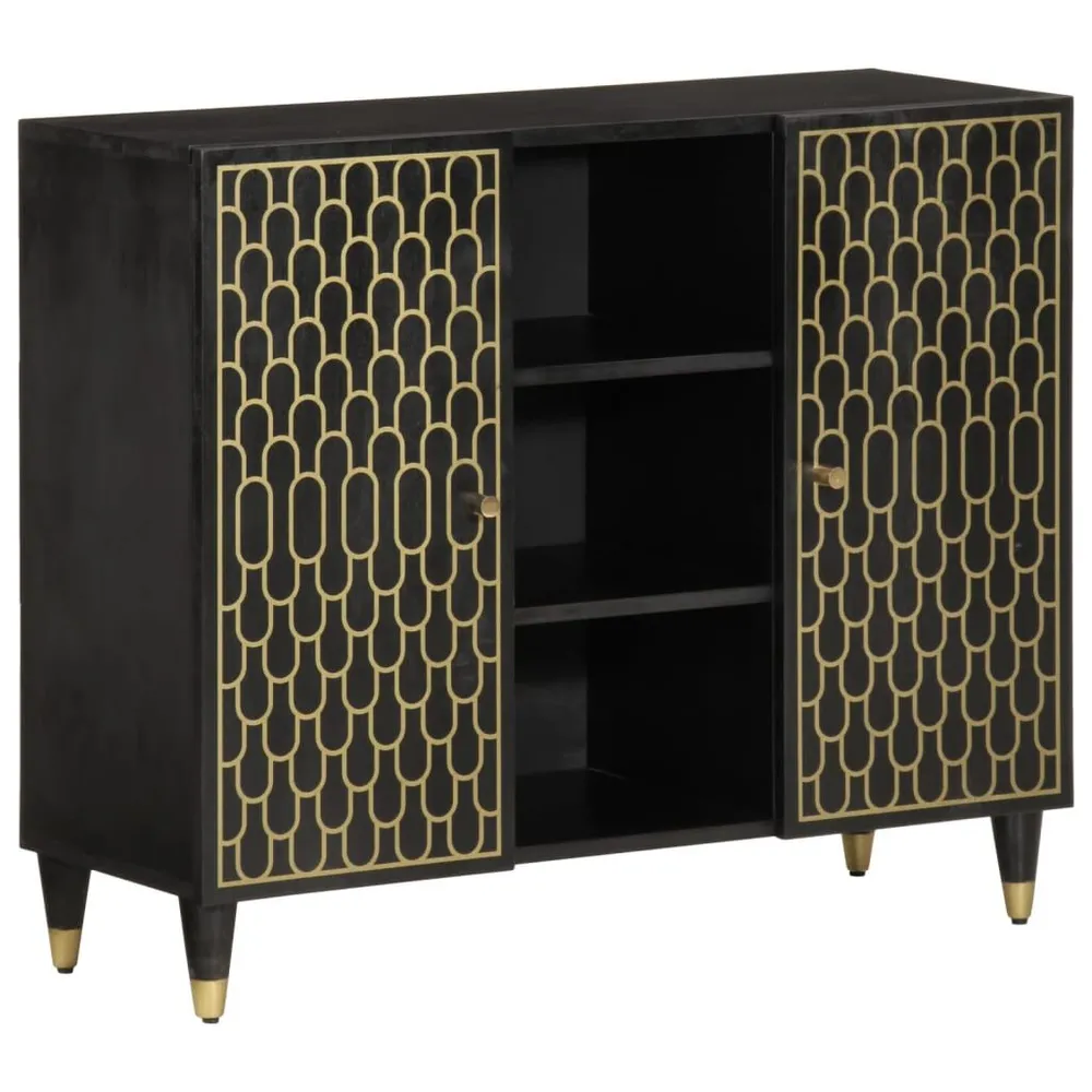 Credenza 90x33x75 cm Legno Massello di Mango Facile Montaggio