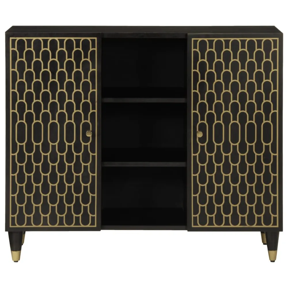 Credenza 90x33x75 cm Legno Massello di Mango Facile Montaggio