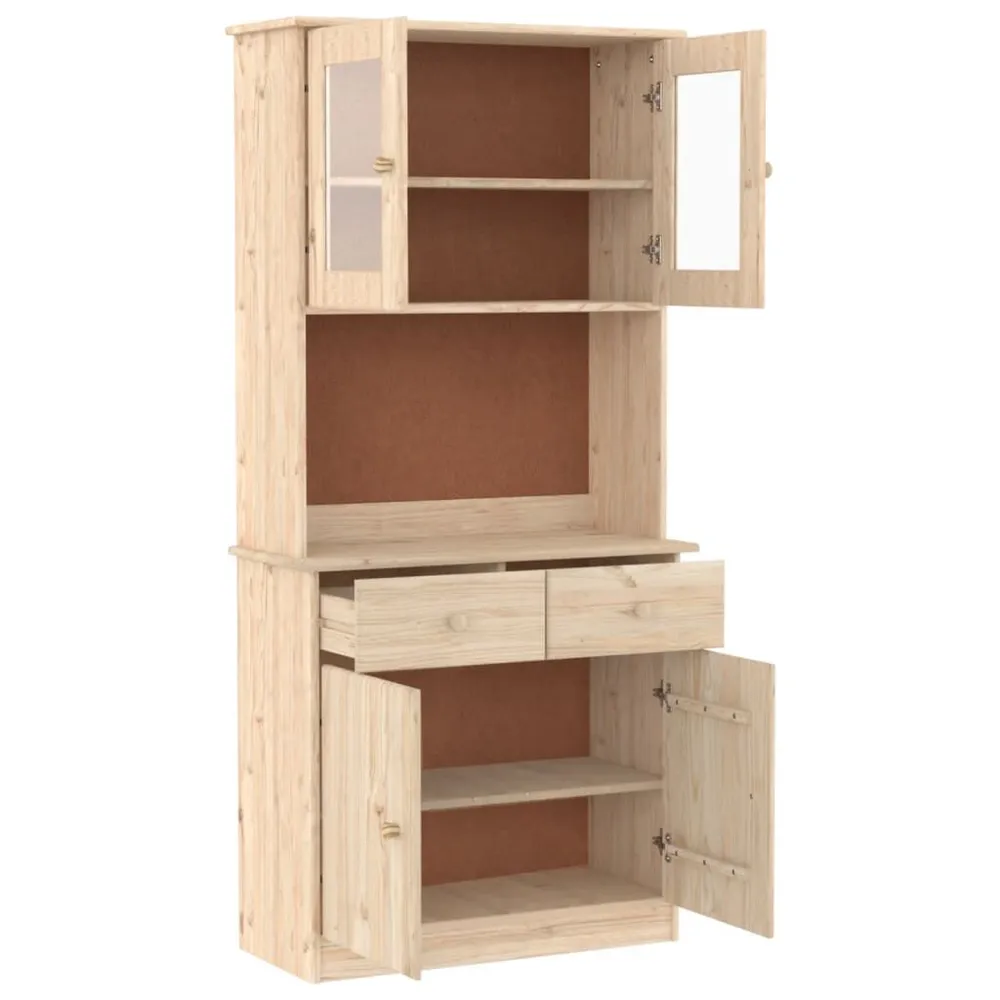 Credenza ALTA 77x35x165 cm Legno Massello di Pino