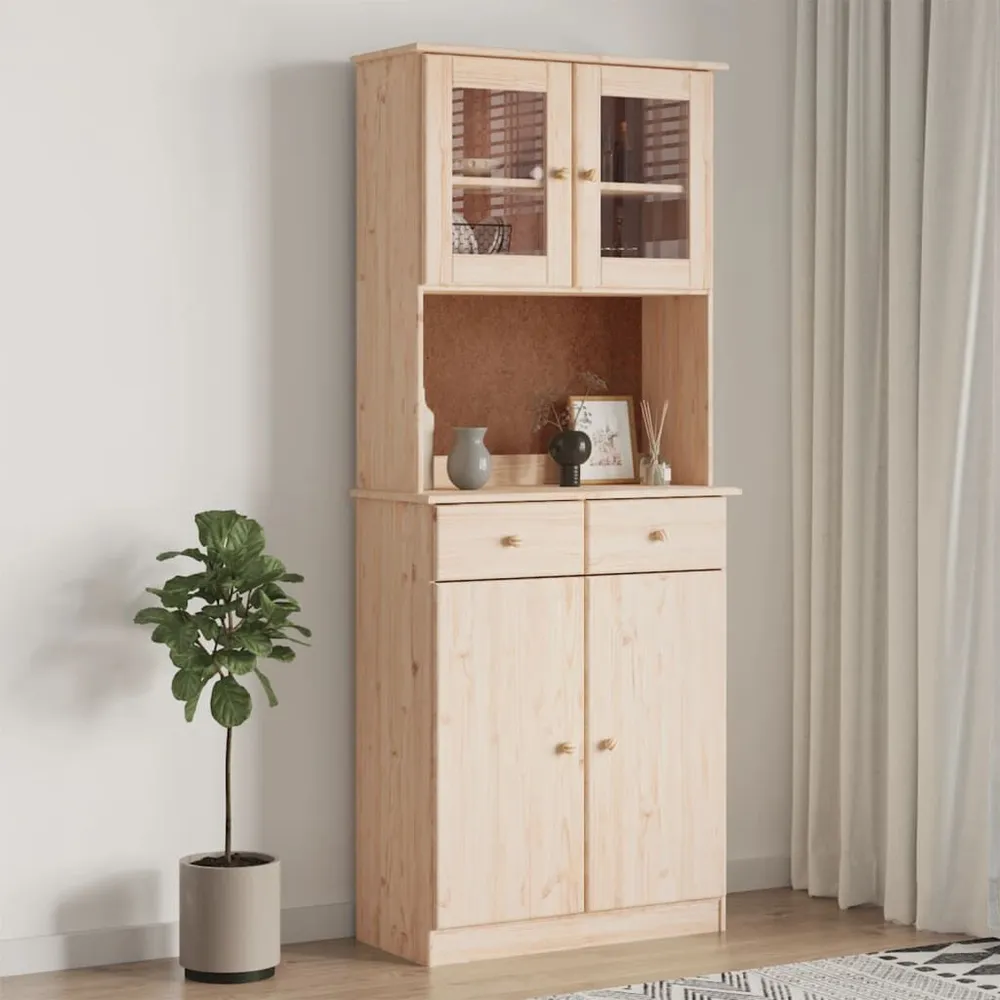 Credenza ALTA 77x35x188 cm Legno Massello di Pino