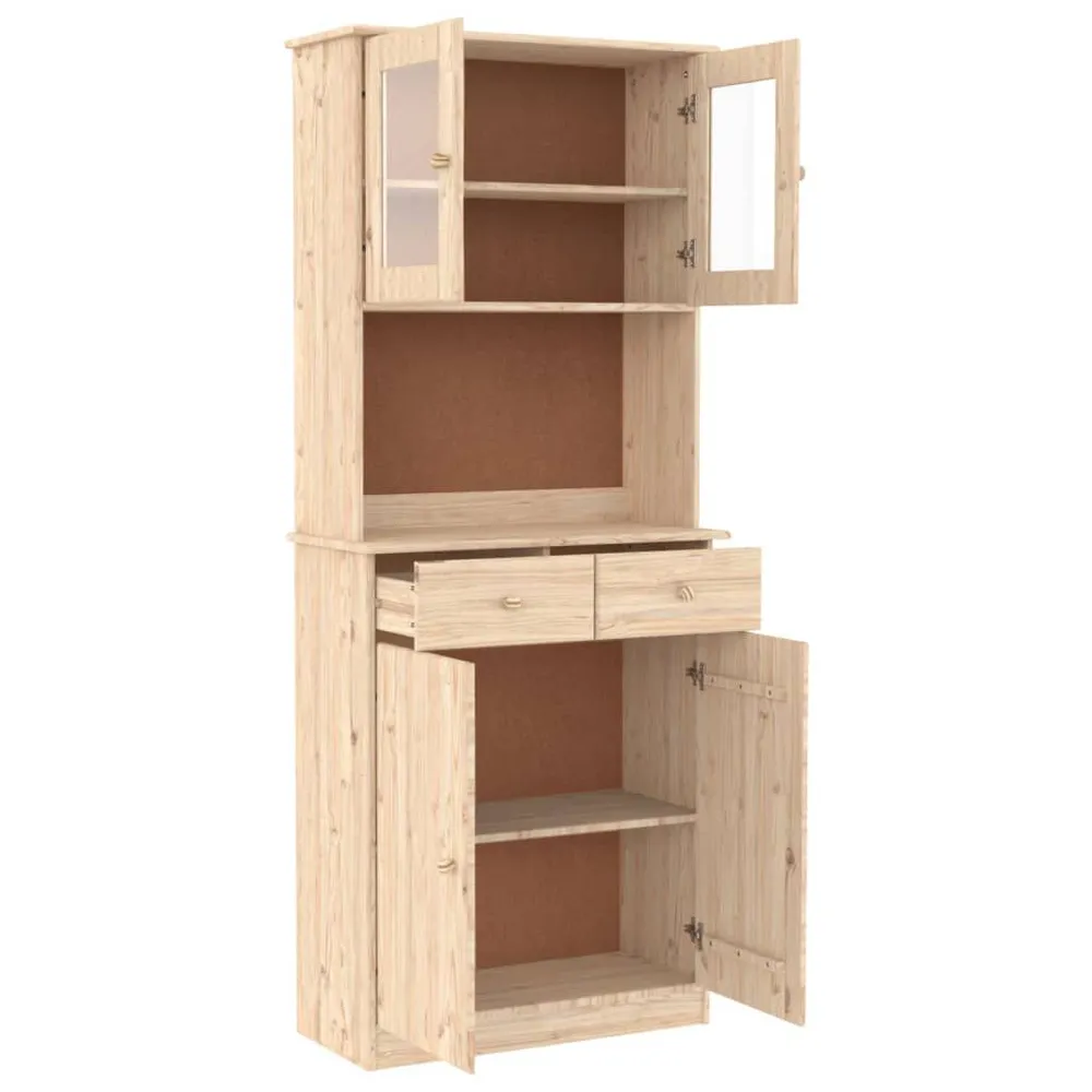 Credenza ALTA 77x35x188 cm Legno Massello di Pino