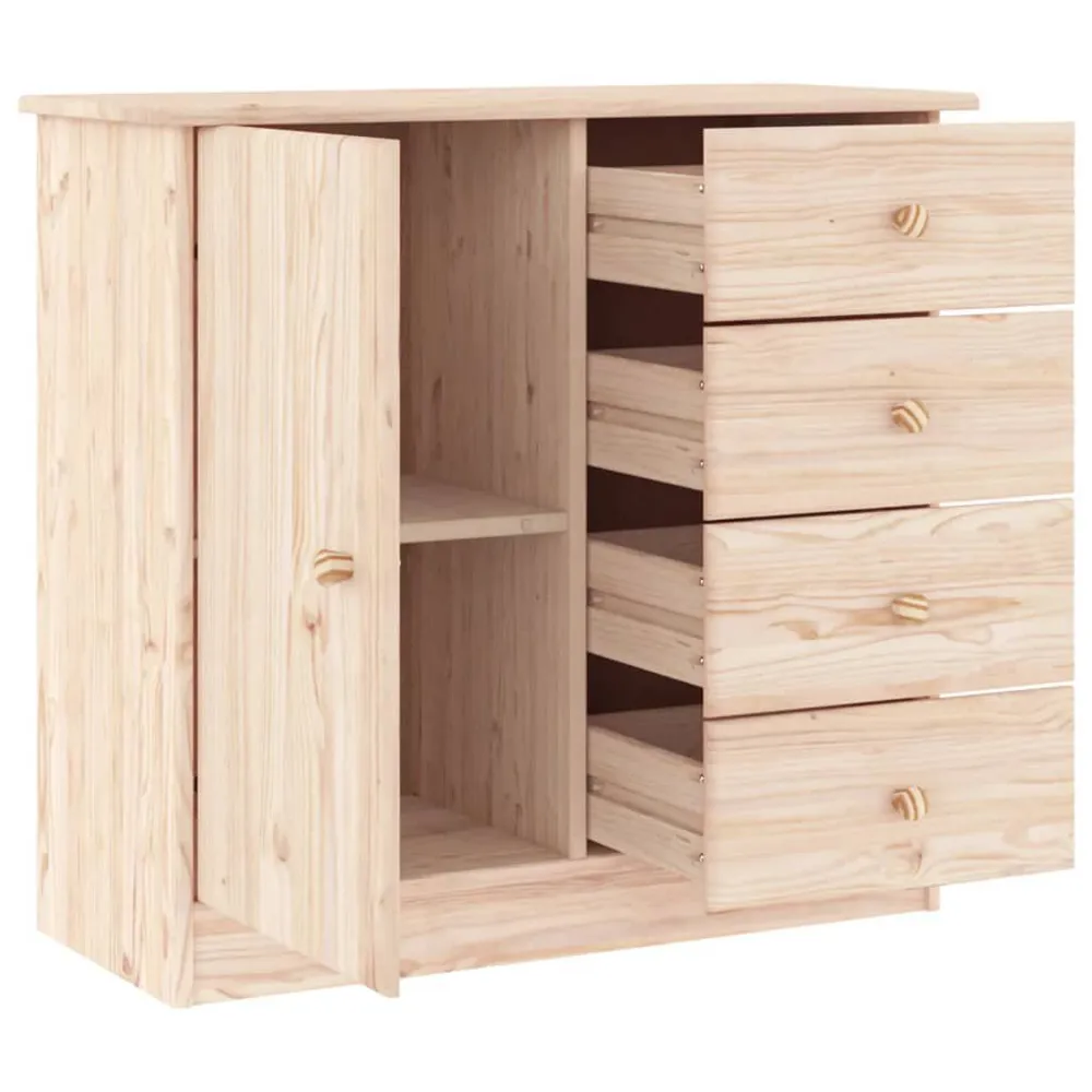 Credenza ALTA 77x35x73 cm Legno Massello di Pino