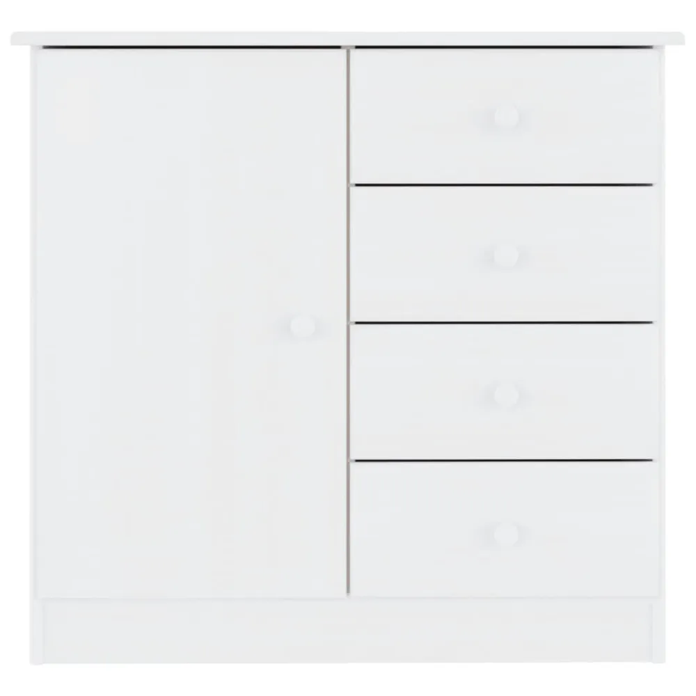 Credenza ALTA Bianca 77x35x73 cm Legno Massello di Pino