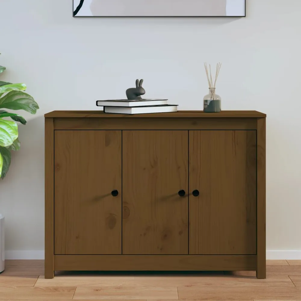 Credenza ambra 100x35x74 cm Legno Massello di Pino