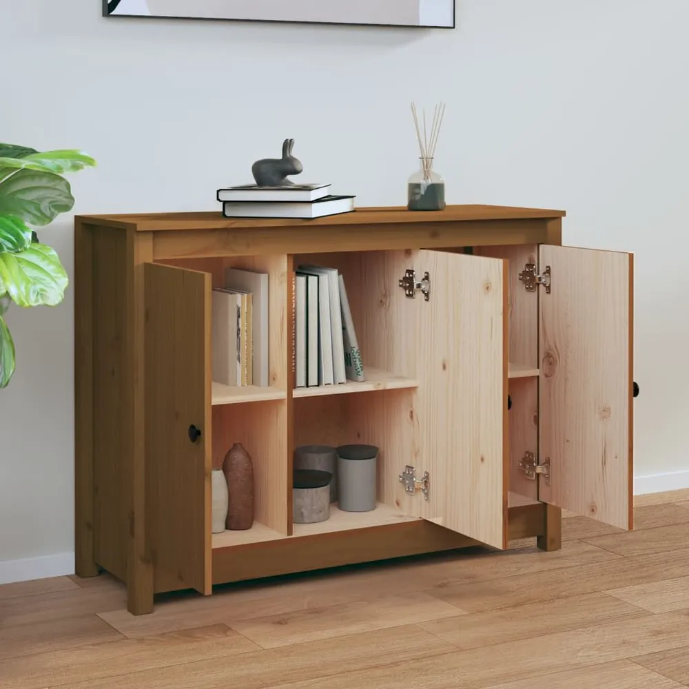 Credenza ambra 100x35x74 cm Legno Massello di Pino