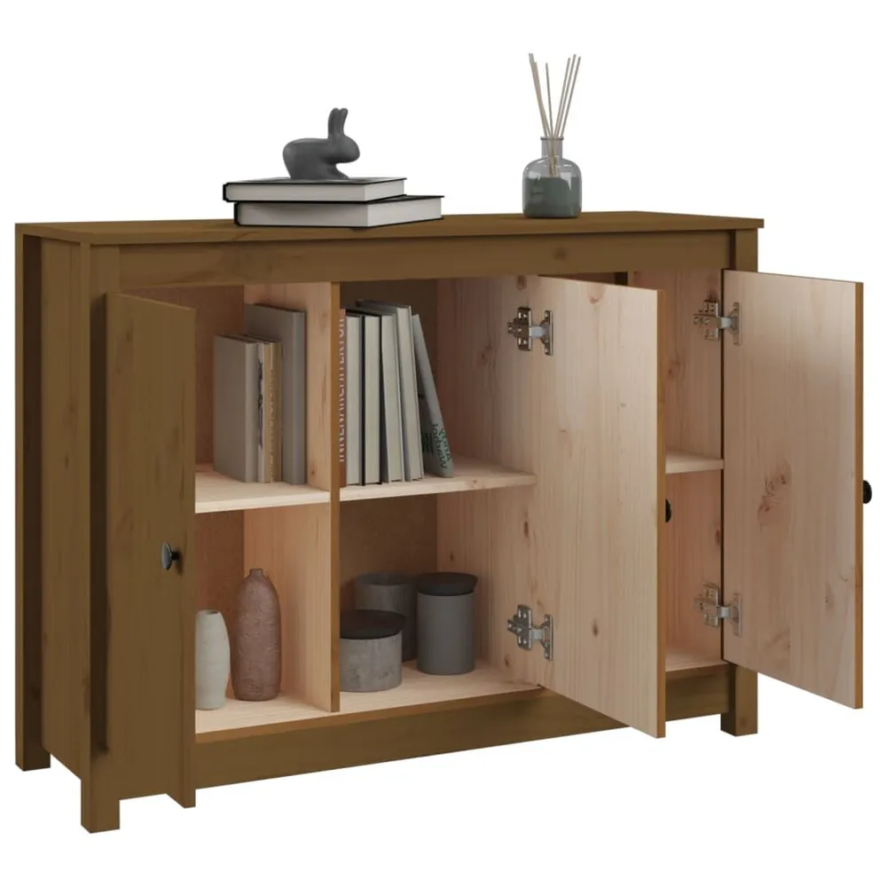 Credenza ambra 100x35x74 cm Legno Massello di Pino
