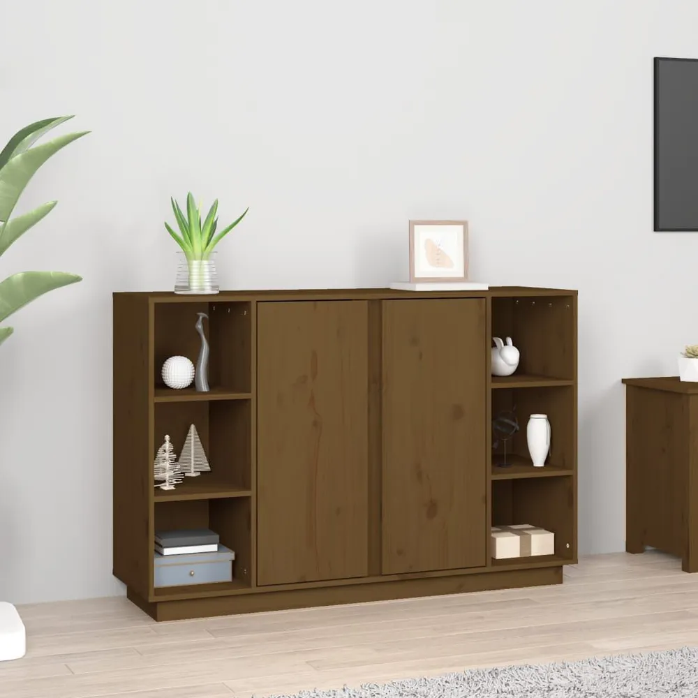 Credenza ambra 120x35x80 cm Legno Massello di Pino