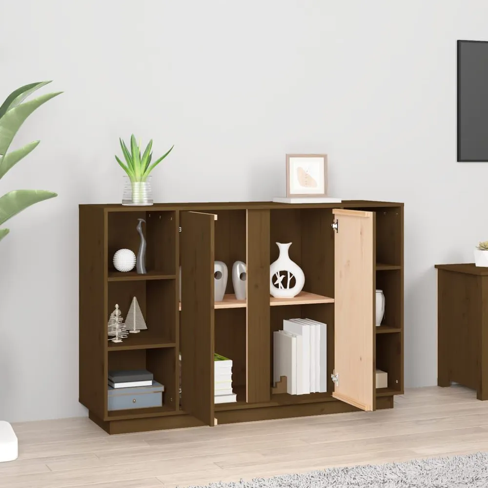 Credenza ambra 120x35x80 cm Legno Massello di Pino