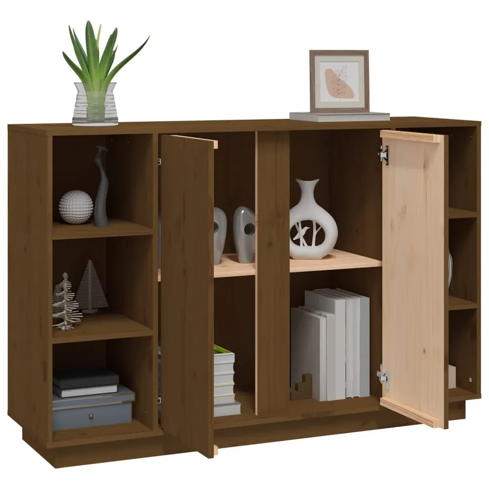 Credenza ambra 120x35x80 cm Legno Massello di Pino