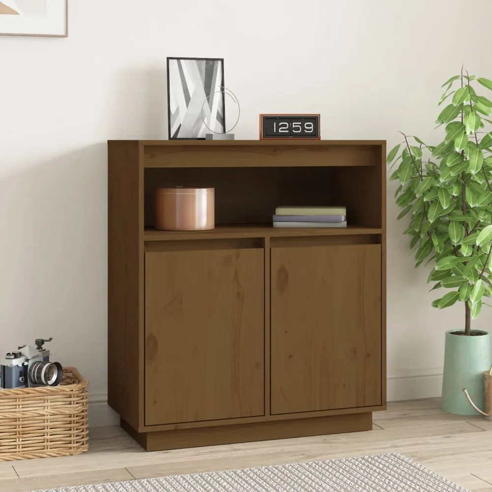 Credenza ambra 70x34x80 cm Legno Massello di Pino