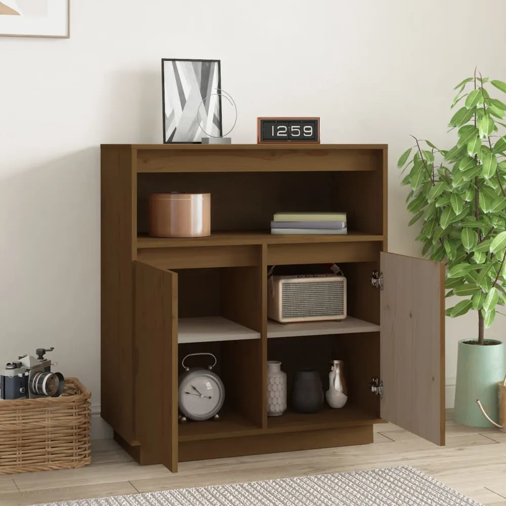Credenza ambra 70x34x80 cm Legno Massello di Pino