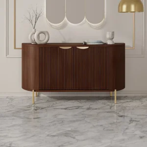 Credenza 2 ante Legno di mango e Metallo Naturale e Dorato NEVILI Facile Montaggio