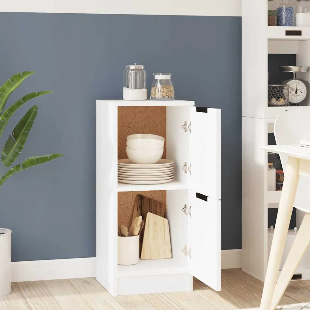 Credenza Bianca 30x30x70 cm Legno Multistrato