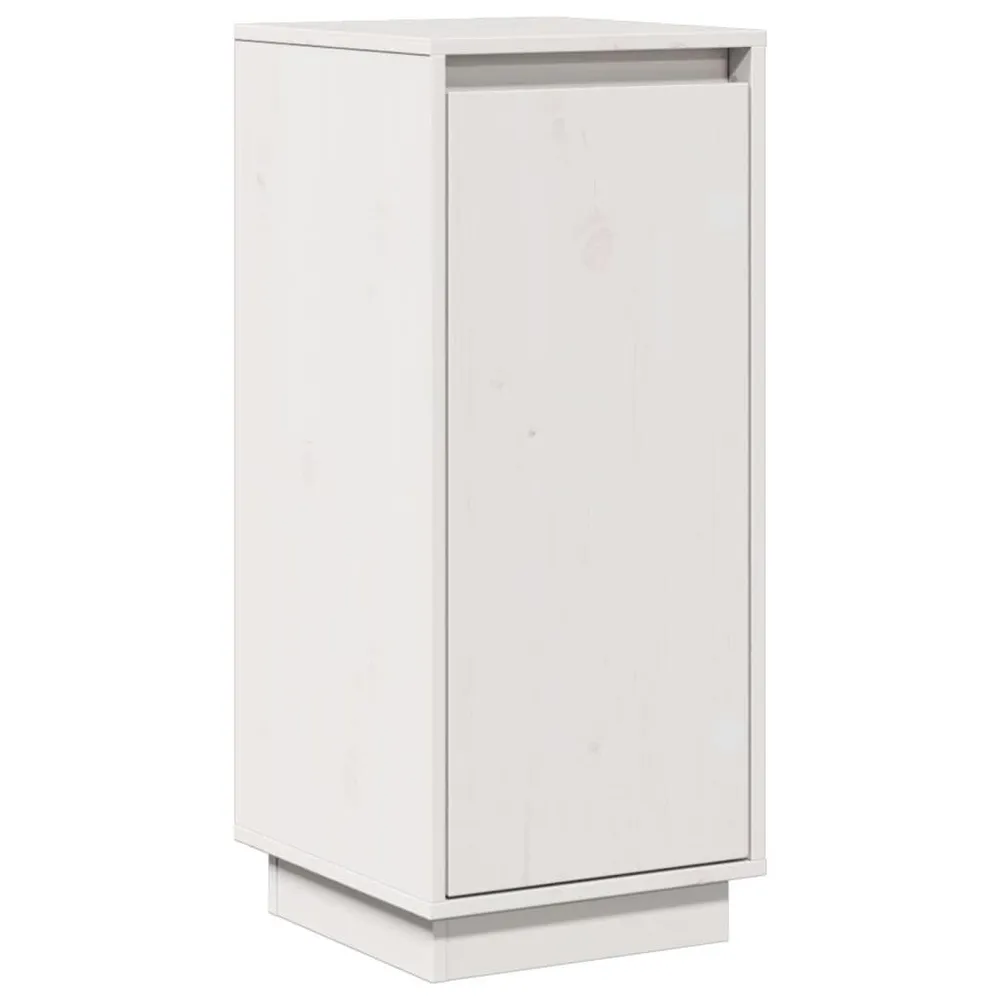 Credenza Bianca 31,5x34x75 cm Legno Massello di Pino