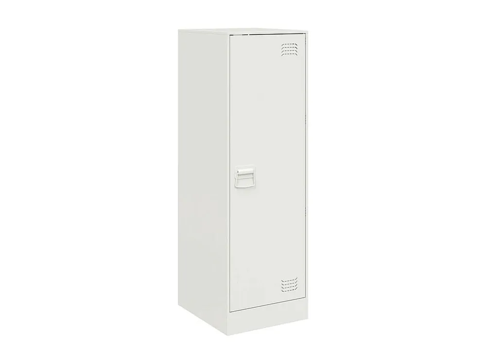 Credenza Bianca 34,5x39x107 cm Acciaio con Ante Vetro
