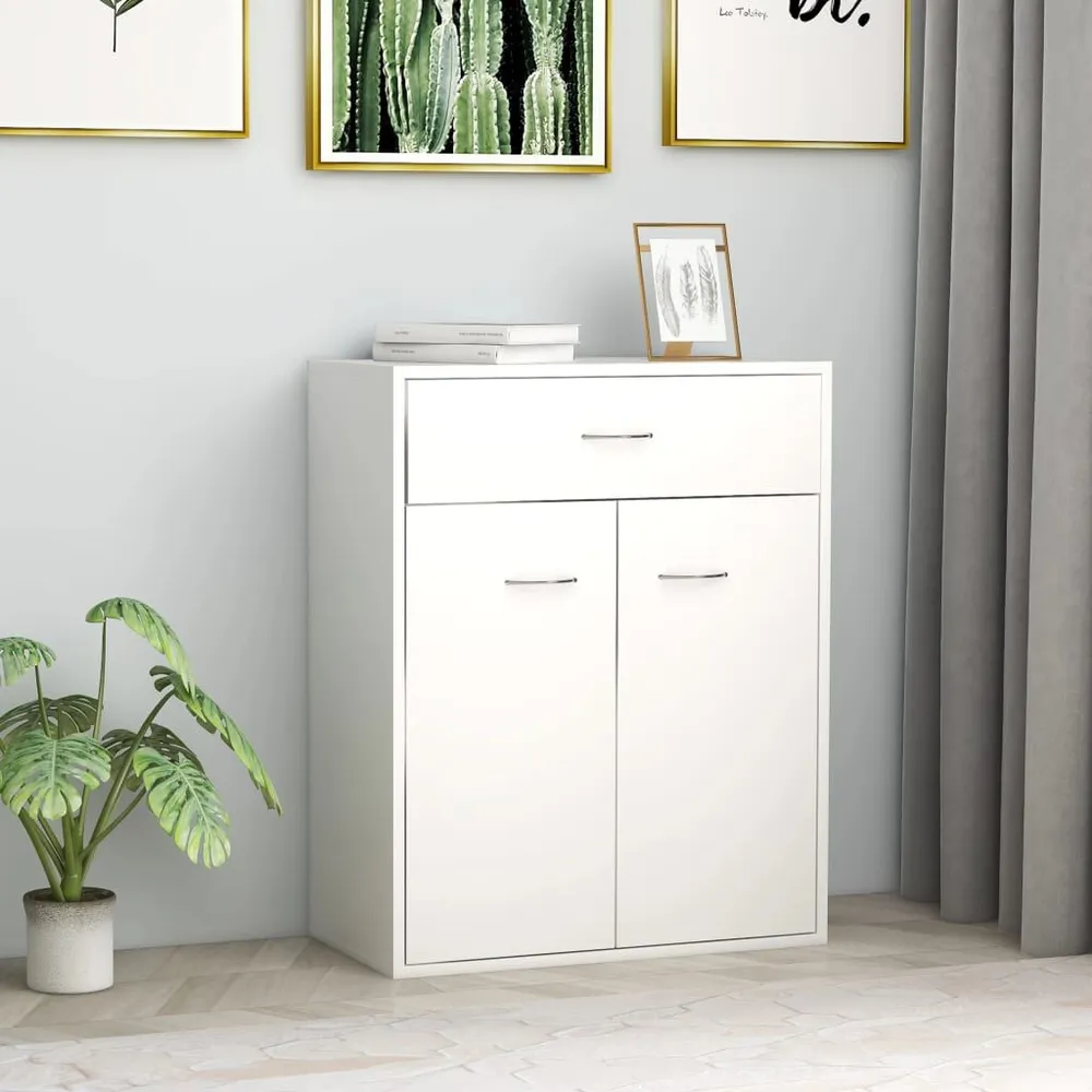 Credenza Bianca 60x30x75 cm Legno Multistrato