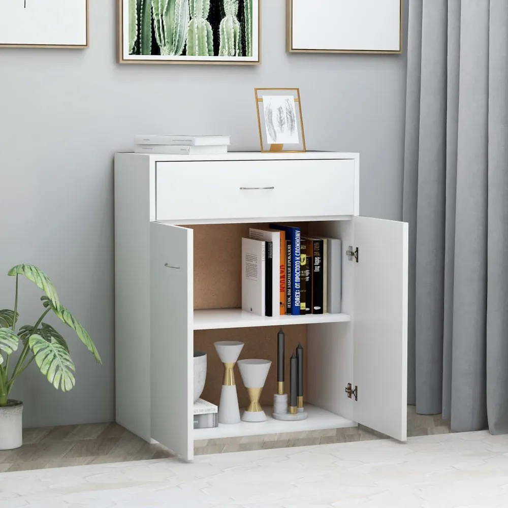 Credenza Bianca 60x30x75 cm Legno Multistrato