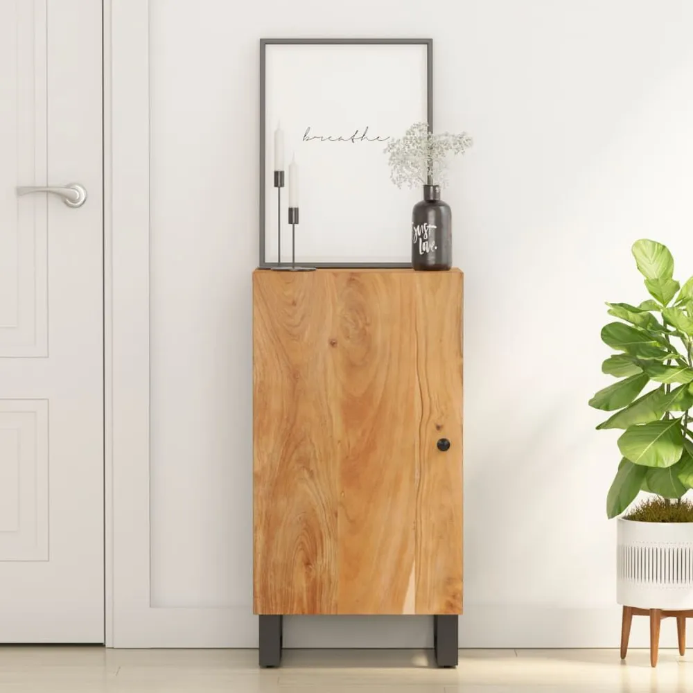 Credenza con Anta 40x31x75 cm Legno Massello di Acacia