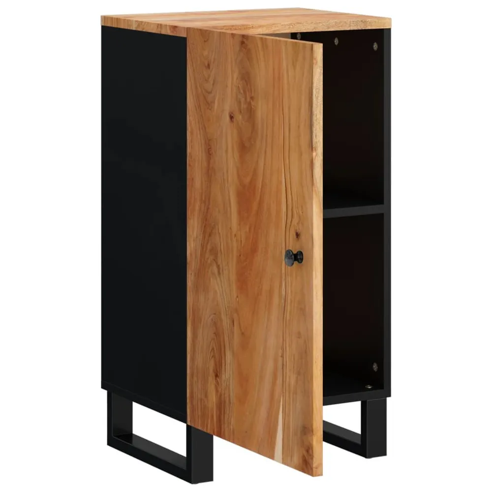 Credenza con Anta 40x31x75 cm Legno Massello di Acacia