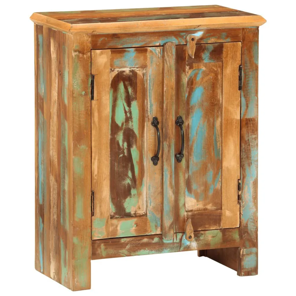 Credenza con 2 Ante 55x30x70 cm Legno Massello di Recupero