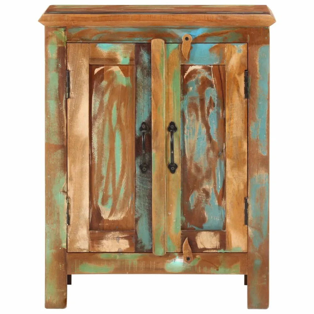 Credenza con 2 Ante 55x30x70 cm Legno Massello di Recupero