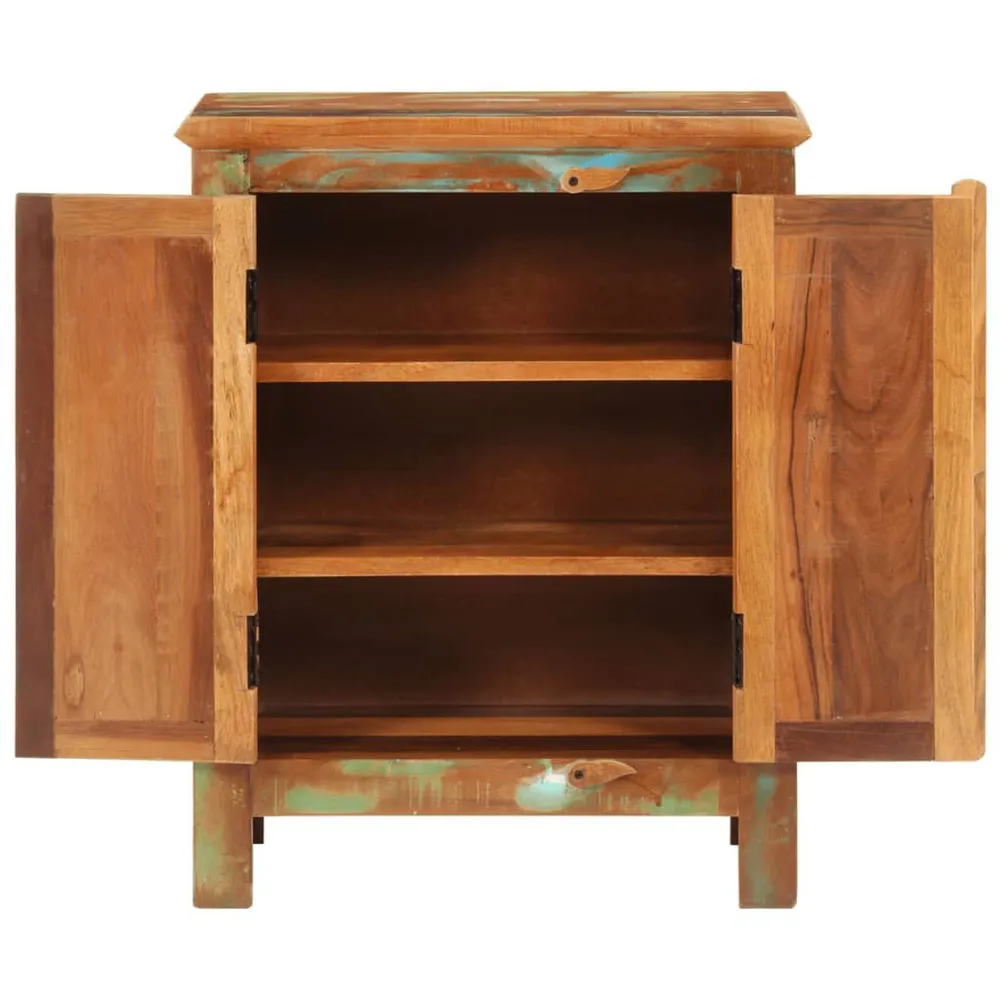 Credenza con 2 Ante 55x30x70 cm Legno Massello di Recupero