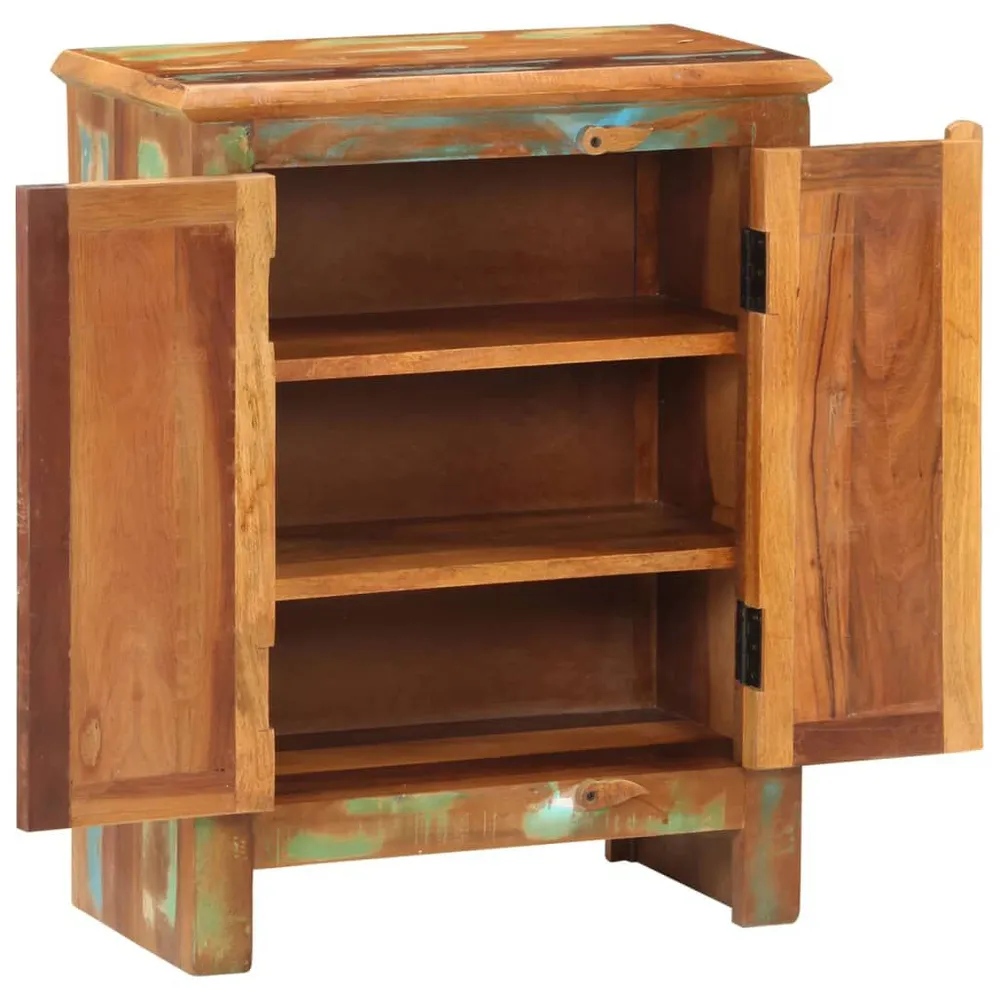 Credenza con 2 Ante 55x30x70 cm Legno Massello di Recupero