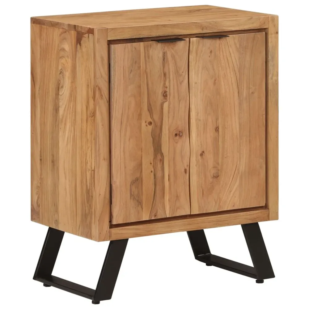 Credenza con 2 Ante 55x36x72 cm Legno Massello di Acacia